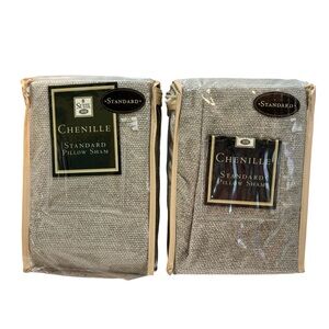 2 Chenille Standard Pillow Shams -‎ Sage Green